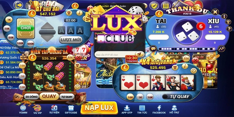 Kho game cá cược tại cổng game bài Lux 
